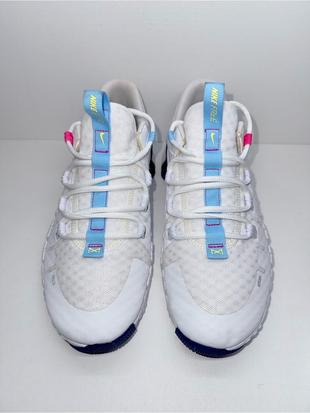 Nike METCON White Sneakers with Blue Accents and Pink Detail - Picture 3 of 7